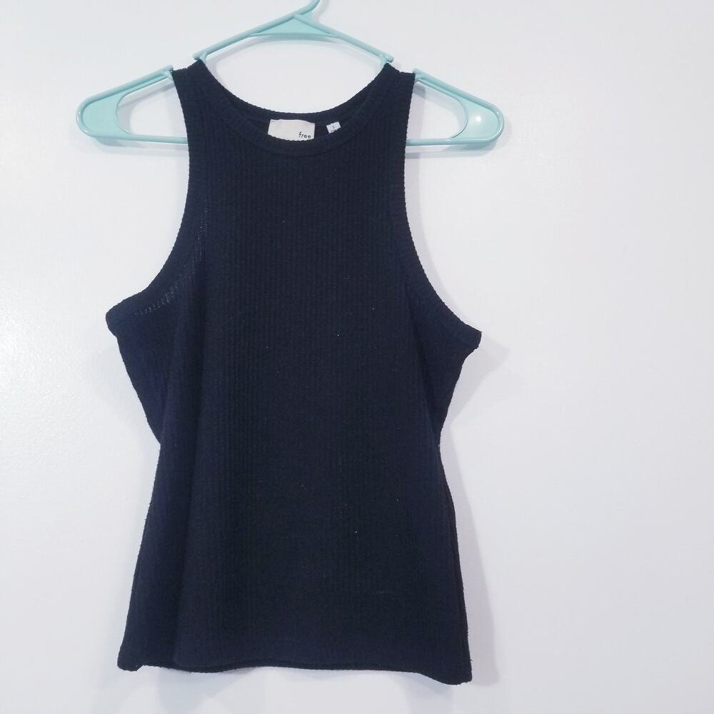 Aritzia Wilfred Black Ribbed Knit Top